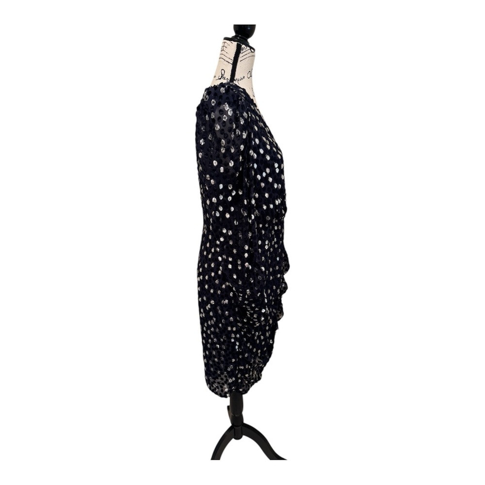 Kate Spade Navy and silver metallic Long Sleeve Dress - Picture 4 of 9